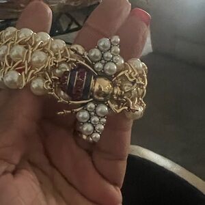 Gold and Pearl Bee Bracelet